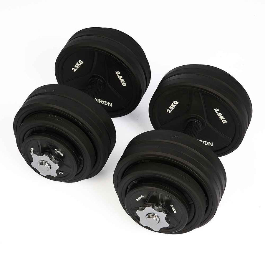 JUEGO DE MANCUERNAS DE CAUCHO AJUSTABLE 20 KG - 7