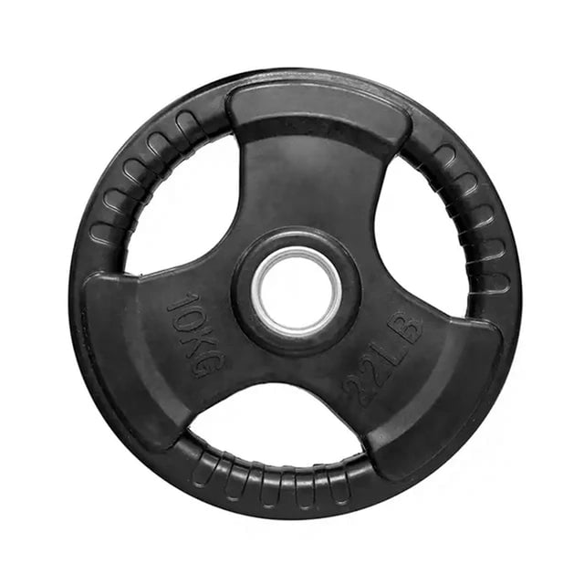PAR DE DISCOS OLÍMPICOS DE CAUCHO TRI AGARRE 10 KG - 1