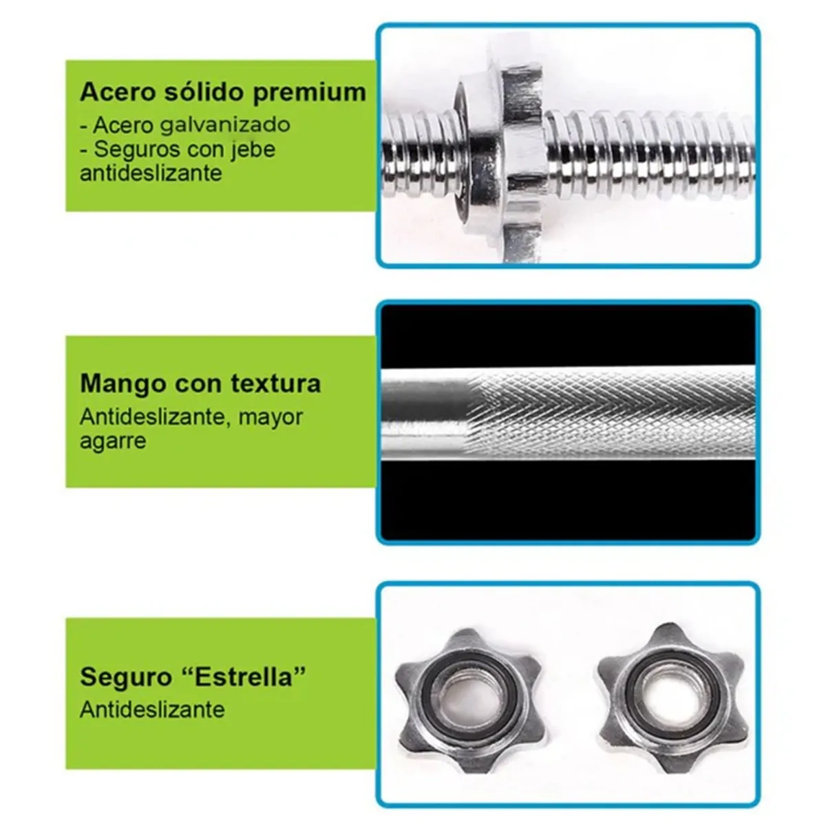 BARRA RECTA CROMADA PRO 130KG - 25MM - 152CM - 3