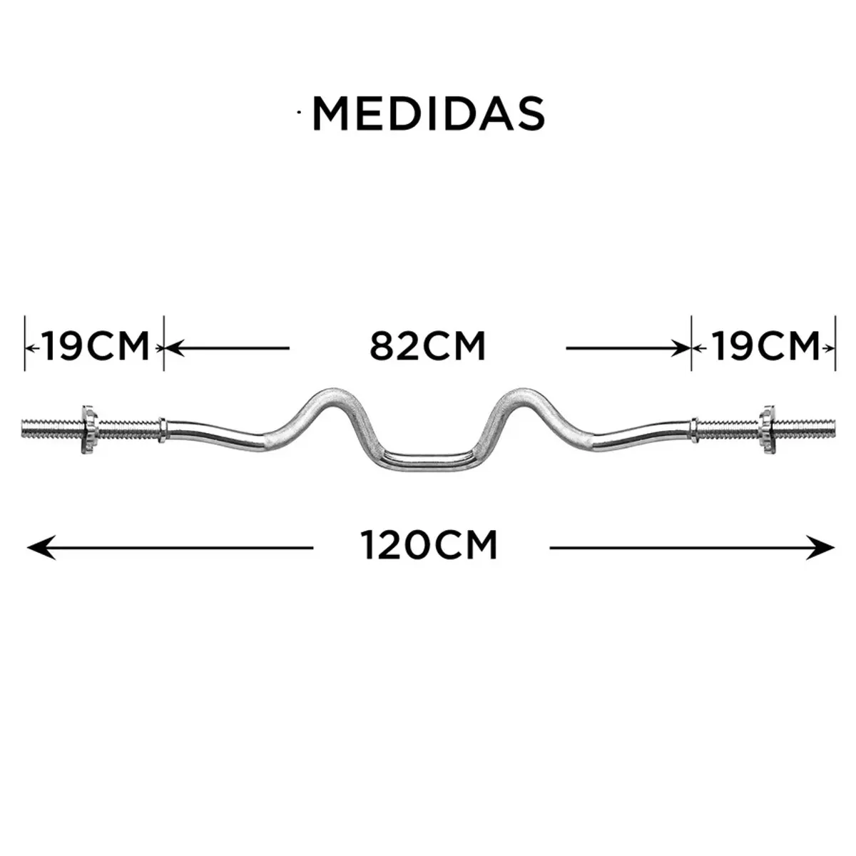 BARRA PRE OLÍMPICA SUPER CURVA Z PRO 100KG - 25MM - 120CM - 2