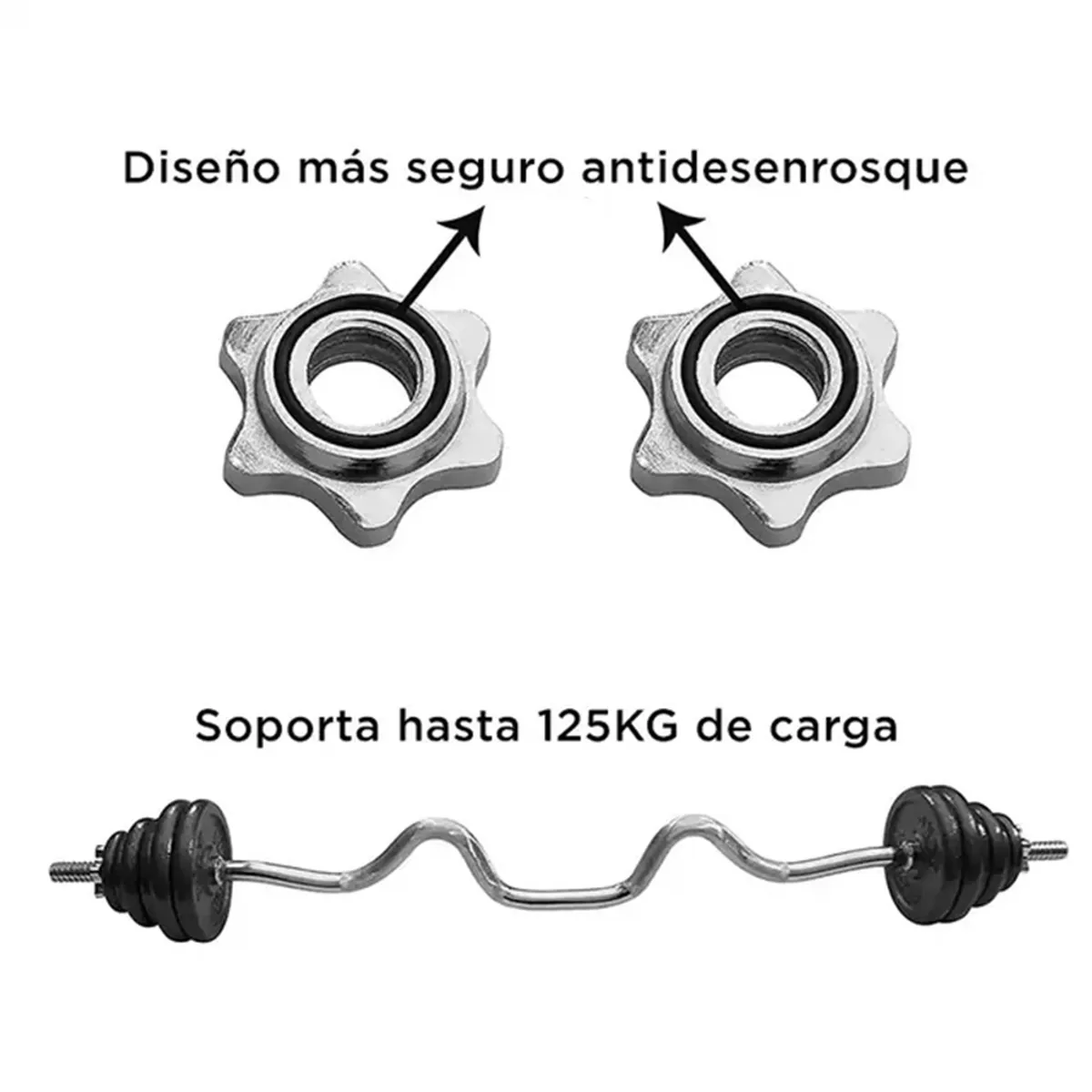 BARRA PRE OLÍMPICA SUPER CURVA Z PRO 100KG - 25MM - 120CM - 3