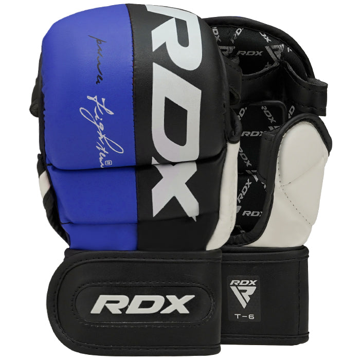 GUANTES DE COMBATE PARA MMA Y GRAPPLING T6 PLUS AZUL - M - 1