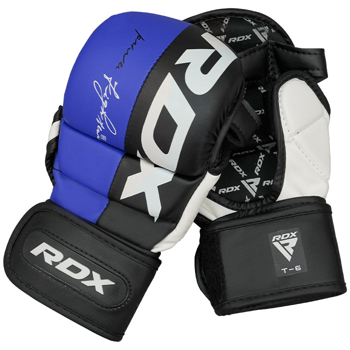 GUANTES DE COMBATE PARA MMA Y GRAPPLING T6 PLUS AZUL - M - 4