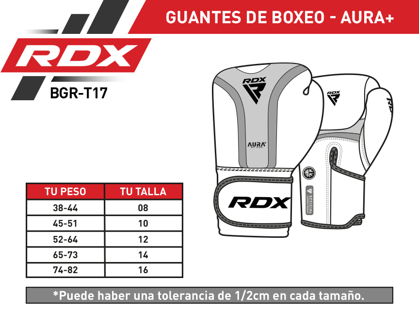 GUANTES DE BOXEO AURA PLUS T17 14OZ- AZUL - 2