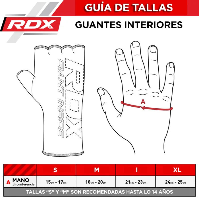 PAR DE GUANTES INTERIORES PARA BOXEO MMA MUAY THAI IS2 ROJO - XL - 2