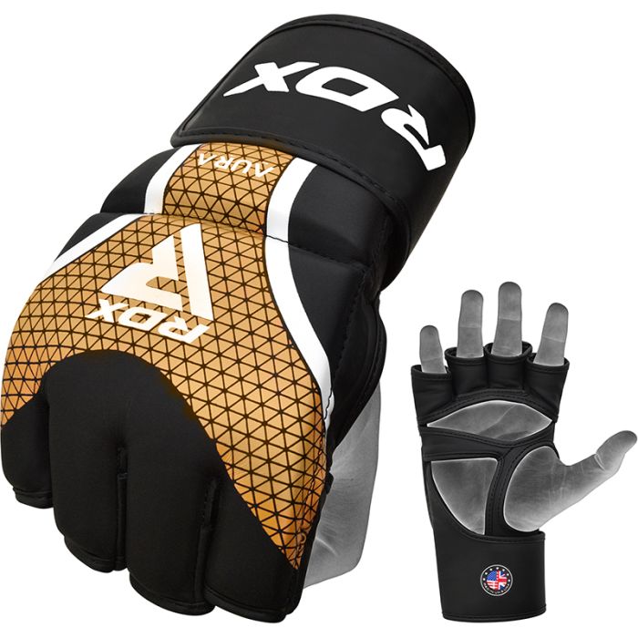 GUANTES DE MMA PARA ENTRENAMIENTO Y GRAPPLING AURA PLUS T17 DORADO -XL - 4