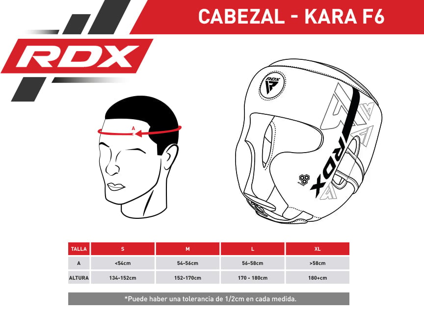 CABEZAL O PROTECTOR DE CABEZA KARA F6 ROJO - M - 2