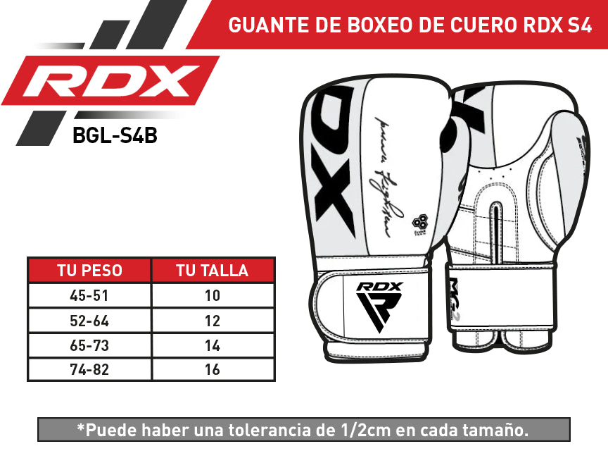 GUANTES DE BOXEO DE CUERO RDX S4 DE 16OZ - 2