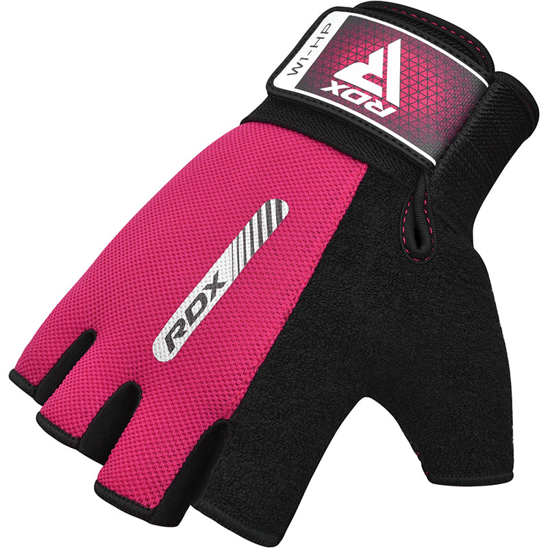 GUANTES PARA LEVANTAMIENTO DE PESAS RDX W1H ROSADO - 3