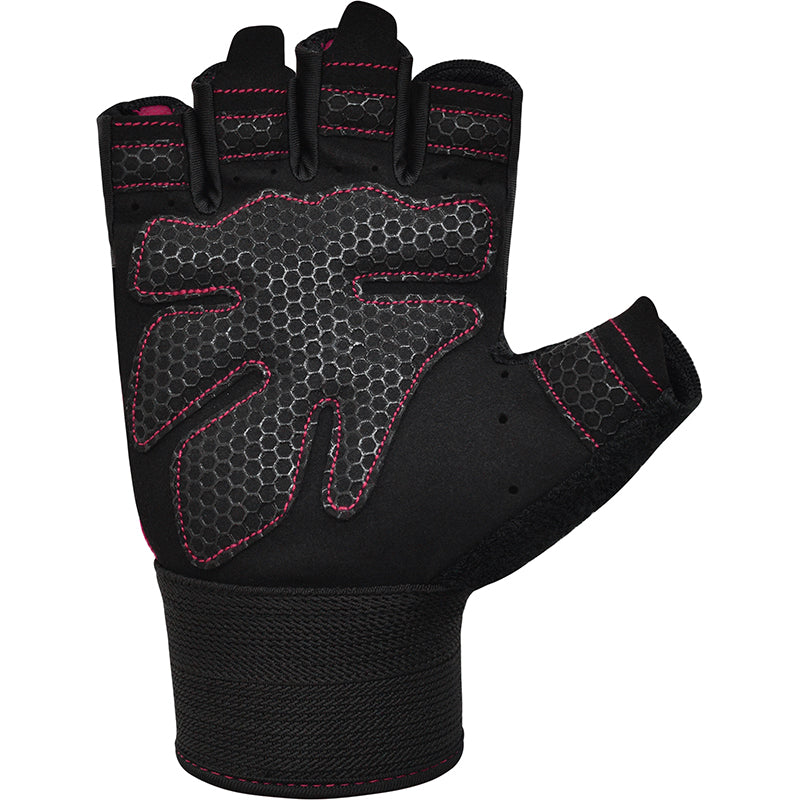 GUANTES PARA LEVANTAMIENTO DE PESAS RDX W1H ROSADO - 4