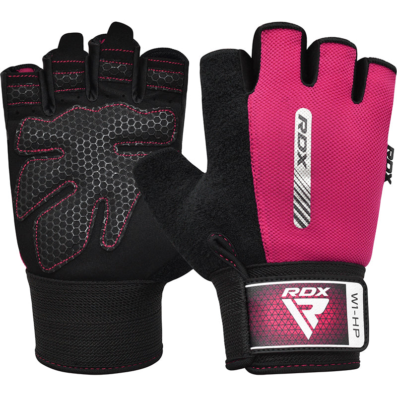 GUANTES PARA LEVANTAMIENTO DE PESAS RDX W1H ROSADO - 5