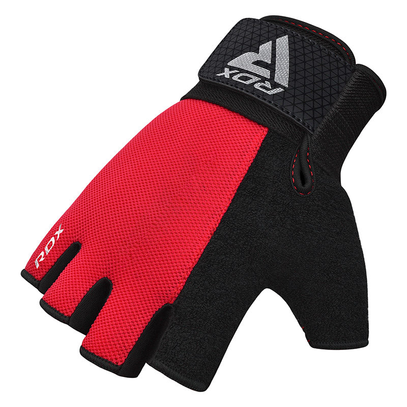 GUANTES PARA LEVANTAMIENTO DE PESAS RDX W1H PLUS ROJO - 3