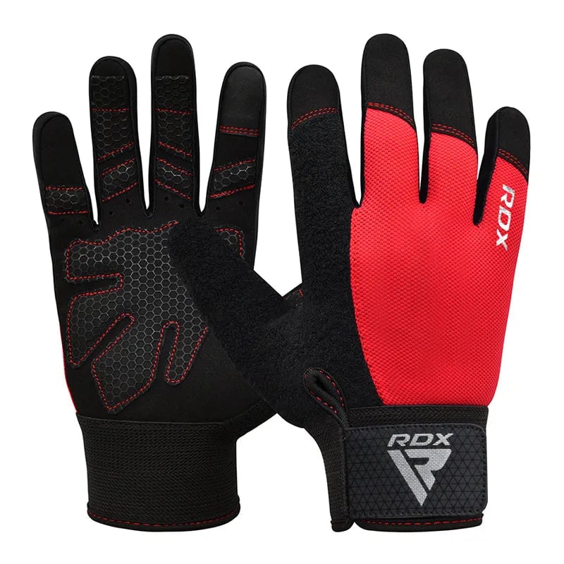 GUANTES PARA LEVANTAMIENTO DE PESAS RDX W1F PLUS ROJO - 1