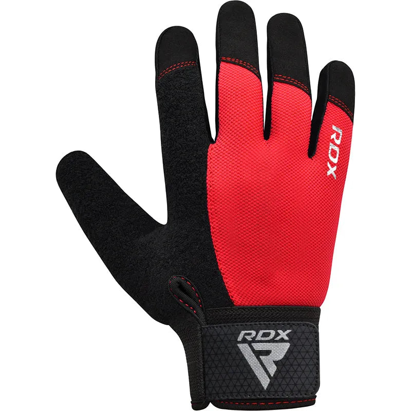GUANTES PARA LEVANTAMIENTO DE PESAS RDX W1F PLUS ROJO - 3