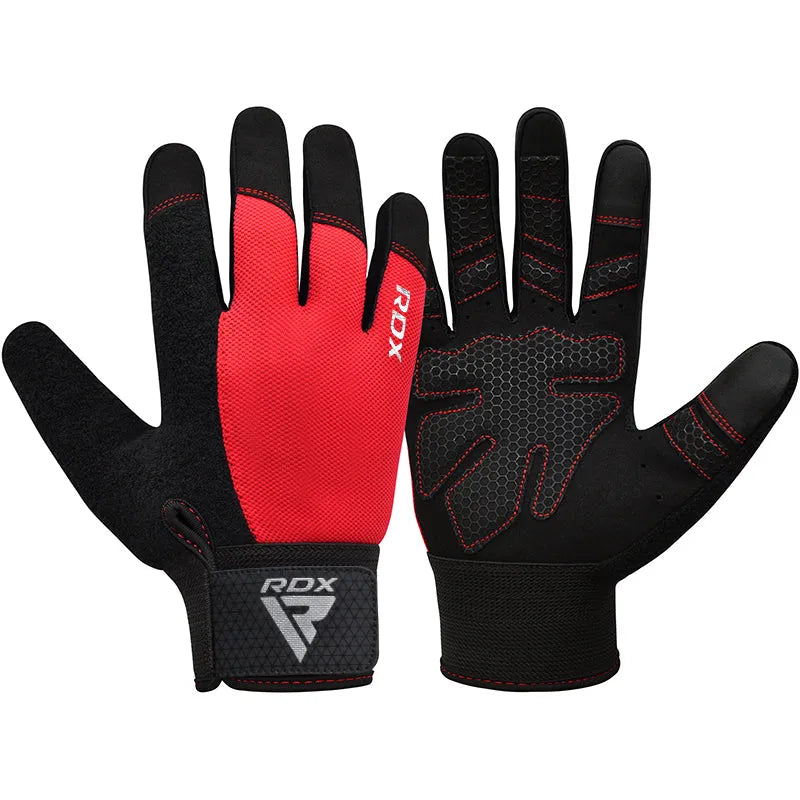 GUANTES PARA LEVANTAMIENTO DE PESAS RDX W1F PLUS ROJO - 4