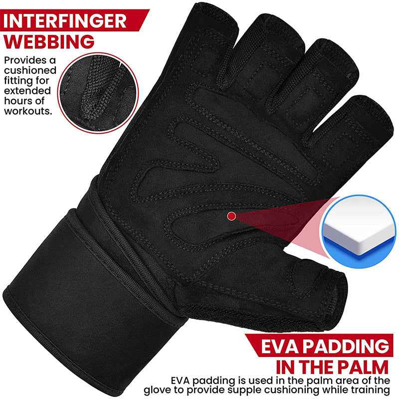 GUANTES PARA LEVANTAMIENTO DE PESAS L4 NEGRO - 5