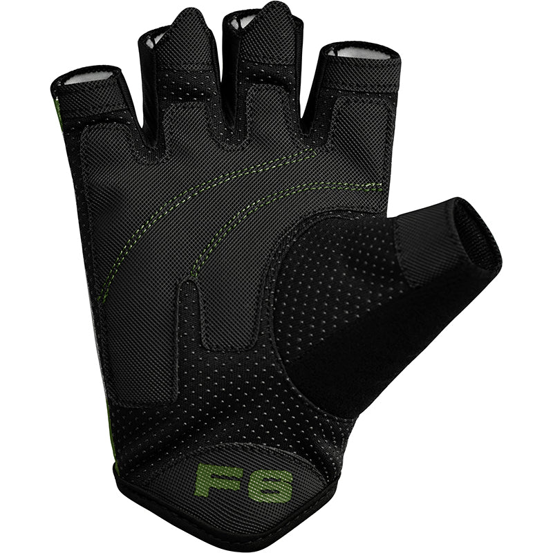 GUANTES PARA LEVANTAMIENTO DE PESAS SUBLIMADOS F6 VERDE - 5