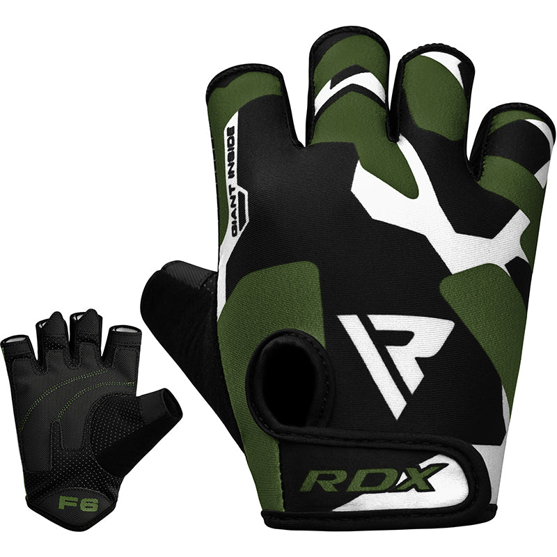 GUANTES PARA LEVANTAMIENTO DE PESAS SUBLIMADOS F6 VERDE - 6
