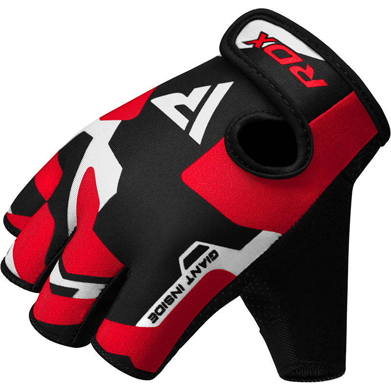 GUANTES PARA LEVANTAMIENTO DE PESAS SUBLIMADOS F6 ROJO - 4