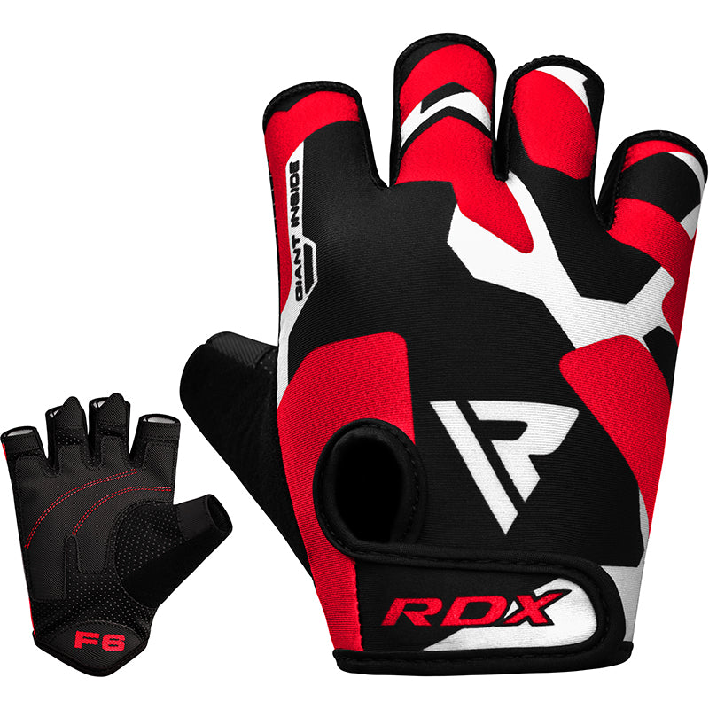 GUANTES PARA LEVANTAMIENTO DE PESAS SUBLIMADOS F6 ROJO - 6