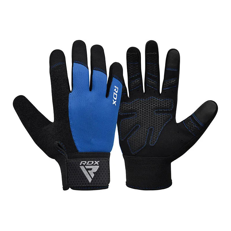 GUANTES PARA LEVANTAMIENTO DE PESAS RDX W1F PLUS AZUL - 4