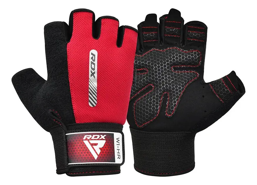 GUANTES PARA LEVANTAMIENTO DE PESAS RDX W1H ROJO - 4
