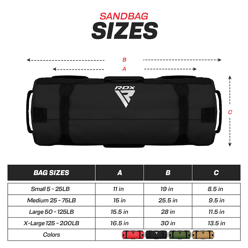 SACO DE ARENA PARA ENTRENAMIENTO CROSSFIT NEGRO 5LB A 25LB - 6