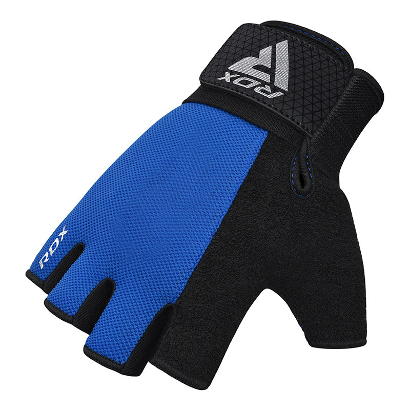 GUANTES PARA LEVANTAMIENTO DE PESAS RDX W1H PLUS AZUL - 3