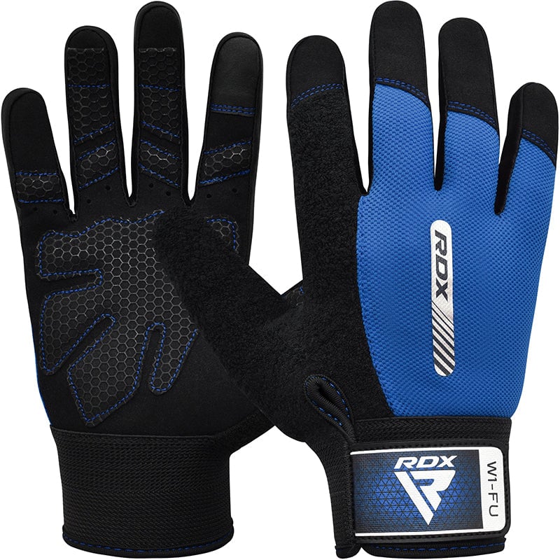 GUANTES PARA LEVANTAMIENTO DE PESAS RDX W1F AZUL - 1