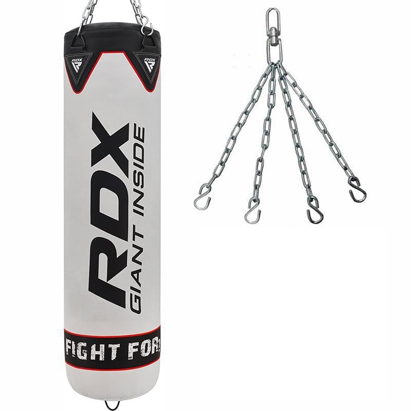 SACO DE BOXEO RDX F1 CON COLGADOR - BLANCO - 1