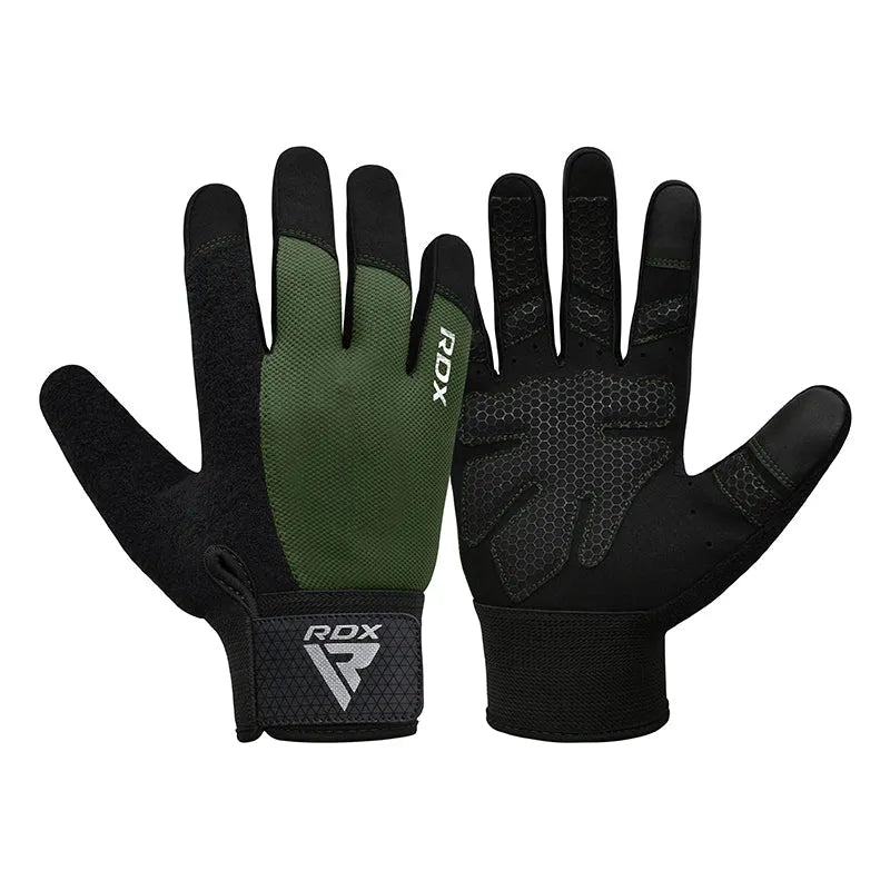 GUANTES PARA LEVANTAMIENTO DE PESAS RDX W1F PLUS VERDE - 4
