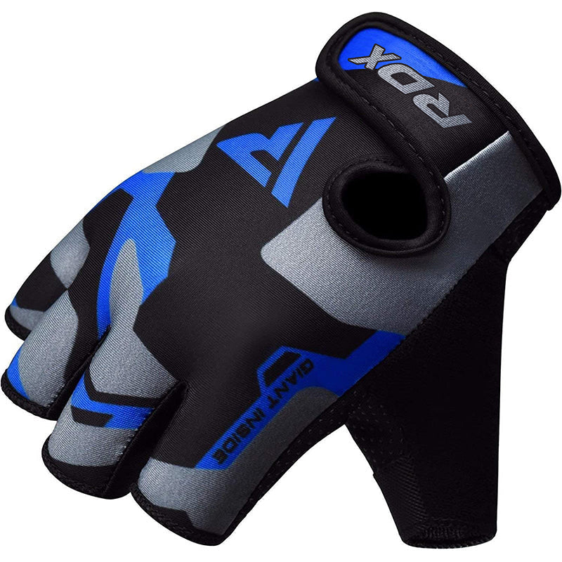 GUANTES PARA LEVANTAMIENTO DE PESAS SUBLIMADOS F6 AZUL - 4