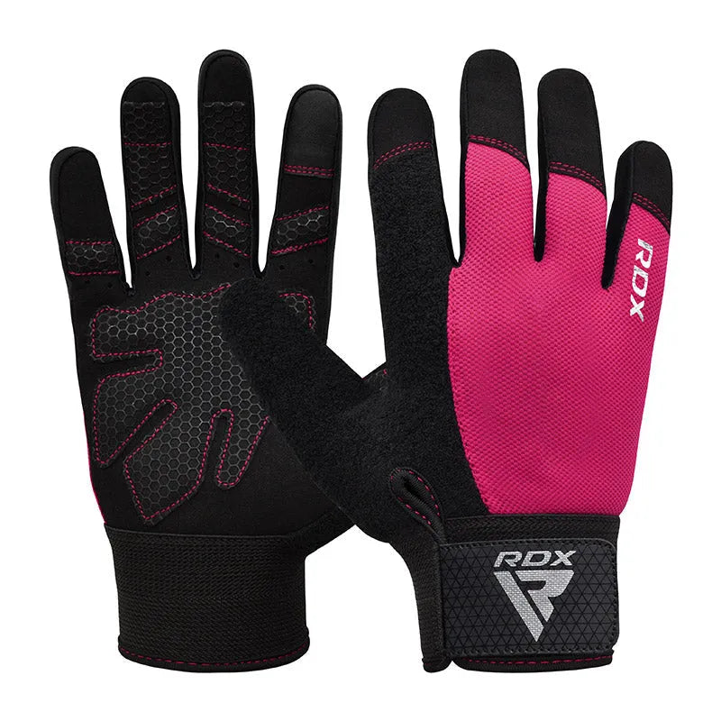 GUANTES PARA LEVANTAMIENTO DE PESAS RDX W1F PLUS ROSADO - 1