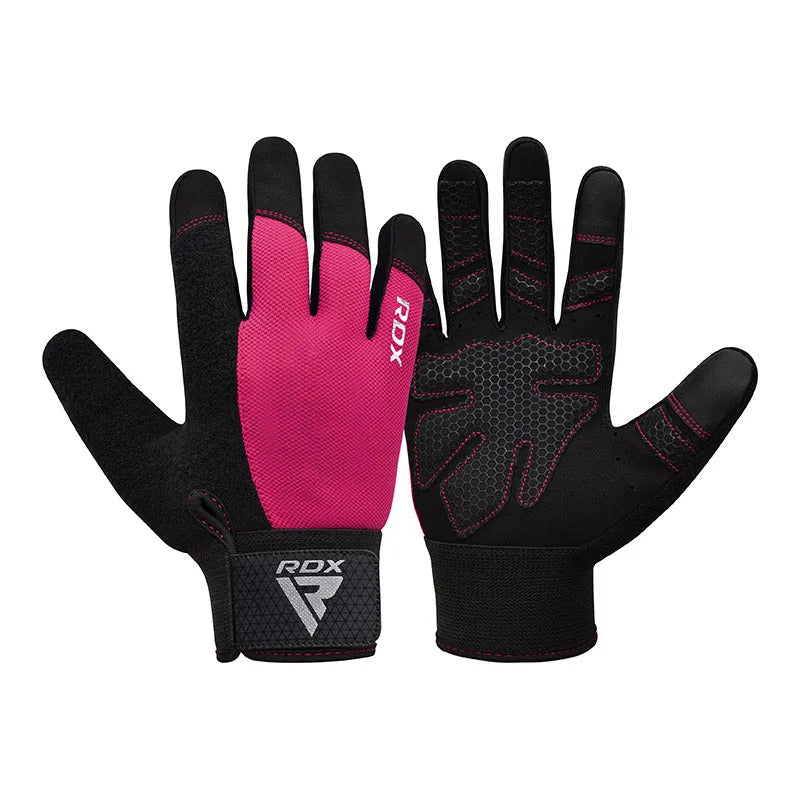 GUANTES PARA LEVANTAMIENTO DE PESAS RDX W1F PLUS ROSADO - 4