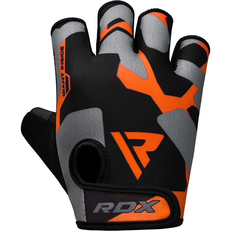 GUANTES PARA LEVANTAMIENTO DE PESAS SUBLIMADOS F6 NARANJA - 1
