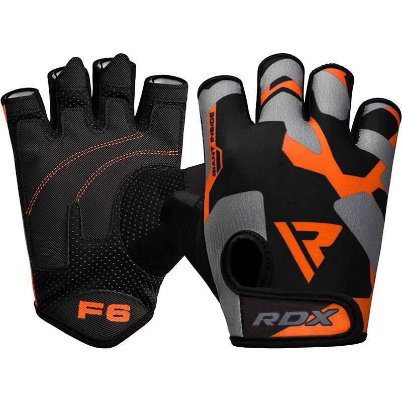 GUANTES PARA LEVANTAMIENTO DE PESAS SUBLIMADOS F6 NARANJA - 3