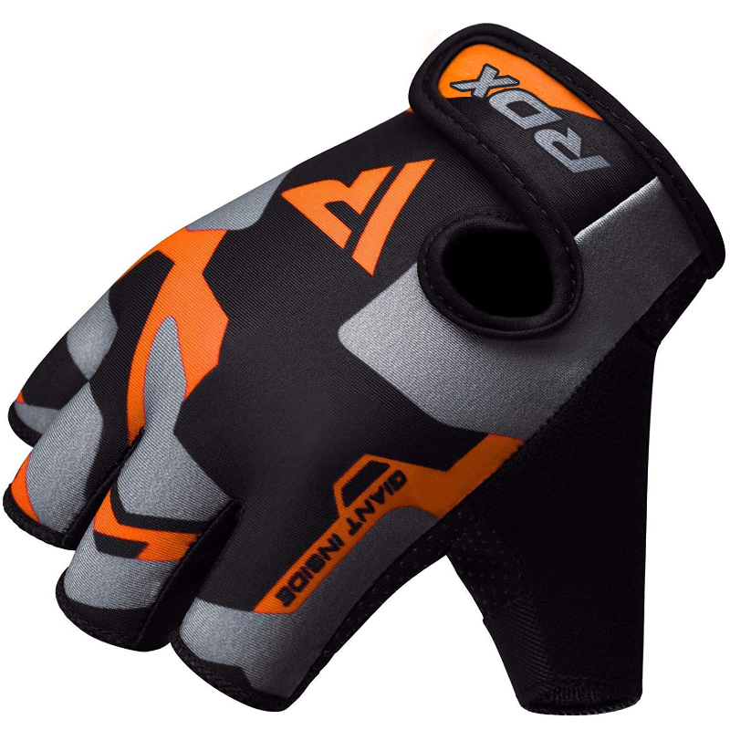 GUANTES PARA LEVANTAMIENTO DE PESAS SUBLIMADOS F6 NARANJA - 4