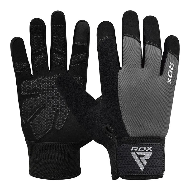 GUANTES PARA LEVANTAMIENTO DE PESAS RDX W1F PLUS GRIS - 1