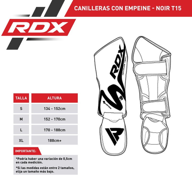 CANILLERAS CON EMPEINE PARA MUAY THAI NOIR T15 BLANCO - 2