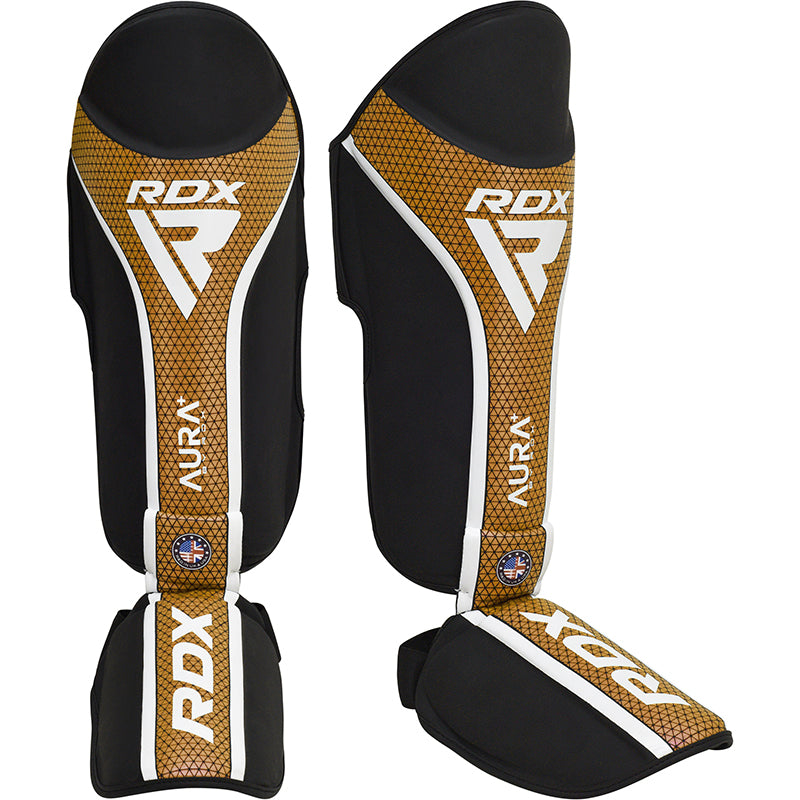 CANILLERAS CON EMPEINE PARA MUAY THAI AURA PLUS T17 DORADO - 1