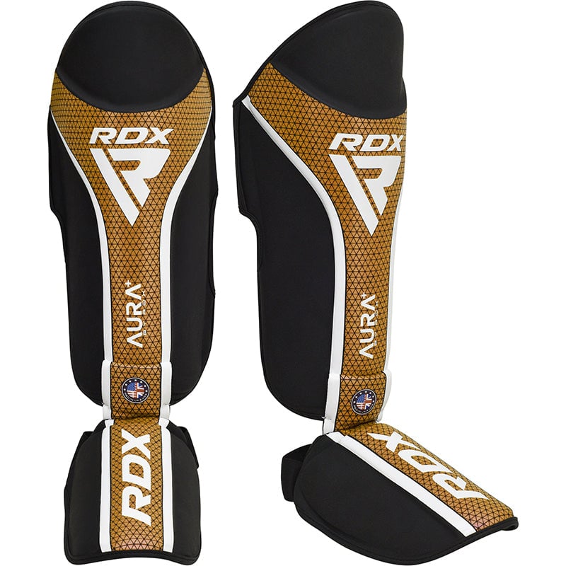CANILLERAS CON EMPEINE PARA MUAY THAI AURA PLUS T17 DORADO - 1