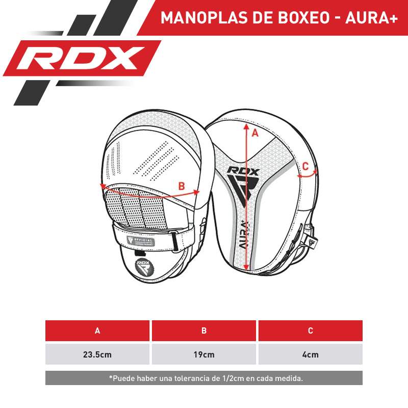 MANOPLAS O GUANTALETAS DE BOXEO AURA PLUS T17 - DORADO - 2
