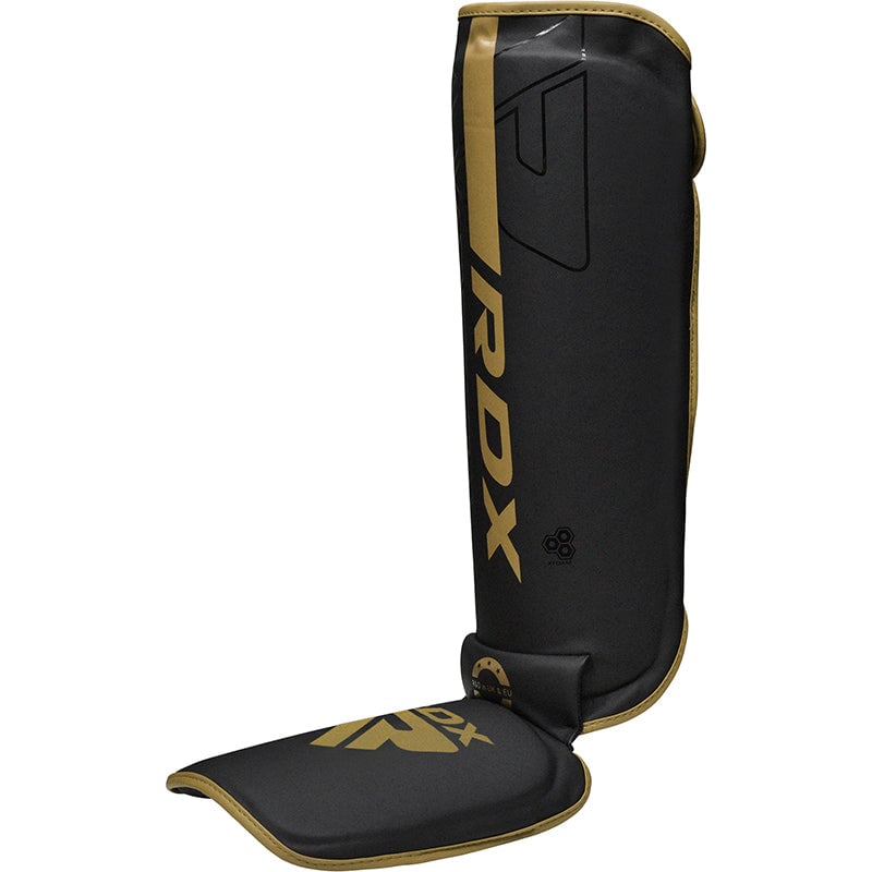 CANILLERAS CON EMPEINE PARA MUAY THAI Y MMA KARA F6 DORADO - 3