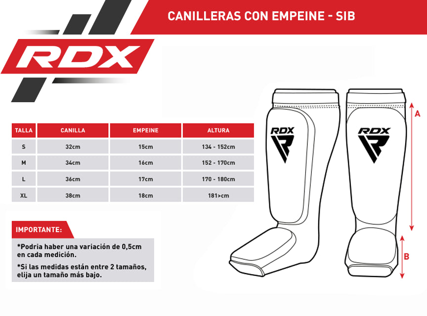 CANILLERAS CON EMPEINE DE ESPUMA MMA SIB NEGRO - 2