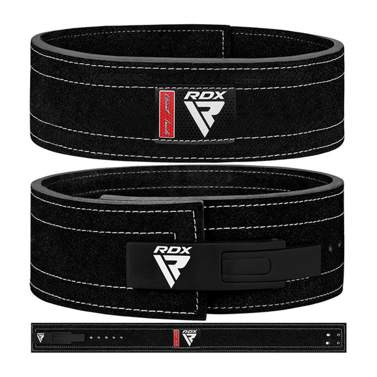 CINTURÓN DE CUERO PARA COMPETENCIAS DE POWERLIFTING NEGRO - 3