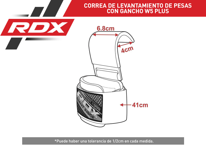 CORREA DE LEVANTAMIENTO DE PESAS CON GANCHO W5 PLUS - AZUL - 2