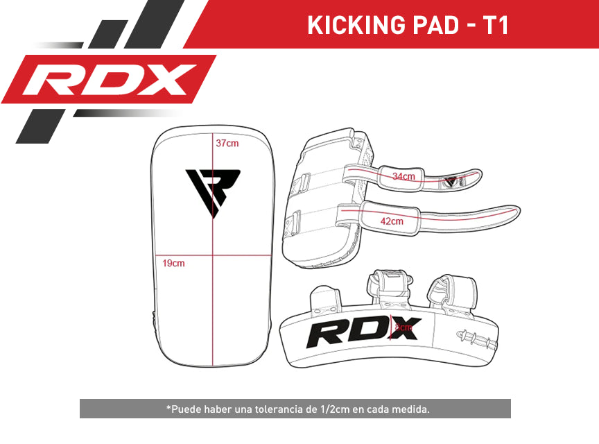 KICKING PAD O PAO CURVO PARA MUAY THAI T1 - BLANCO - 2