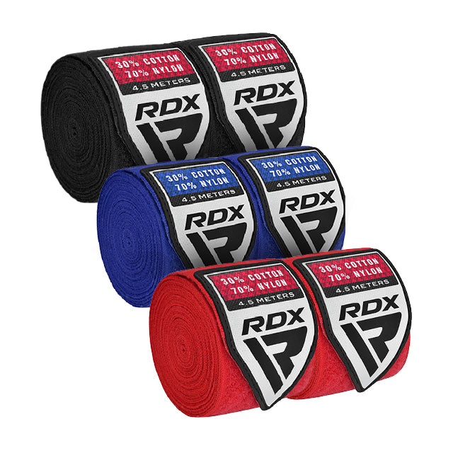 SET DE VENDAS DE BOXEO PROFESIONAL WX ROJO NEGRO Y AZUL - 1