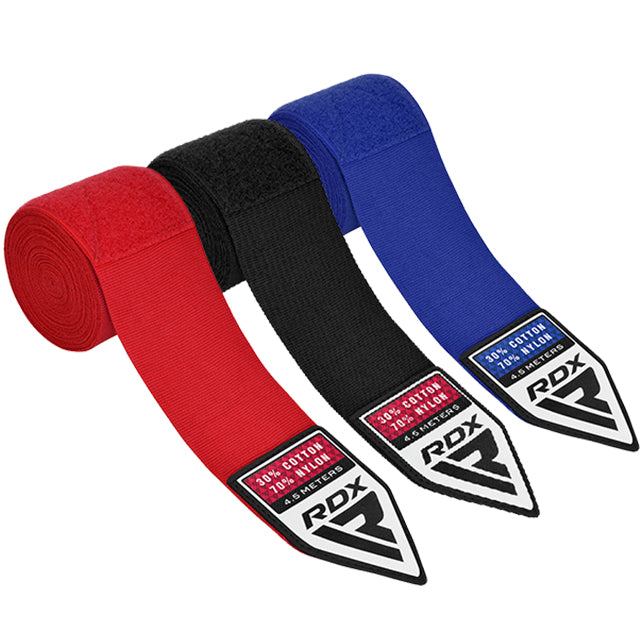 SET DE VENDAS DE BOXEO PROFESIONAL WX ROJO NEGRO Y AZUL - 2