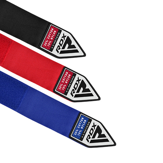 SET DE VENDAS DE BOXEO PROFESIONAL WX ROJO NEGRO Y AZUL - 6